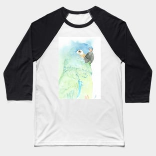 blue-winged macaw parrot portrait watercolor painting tropical pet Baseball T-Shirt